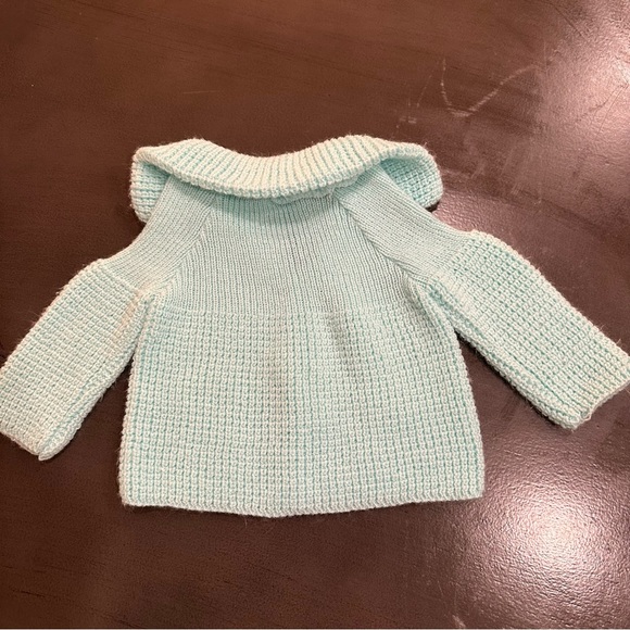 Vintage Knit Baby Sweater, Handmade, Size Newborn, Pastel, Easter - Picture 3 of 4